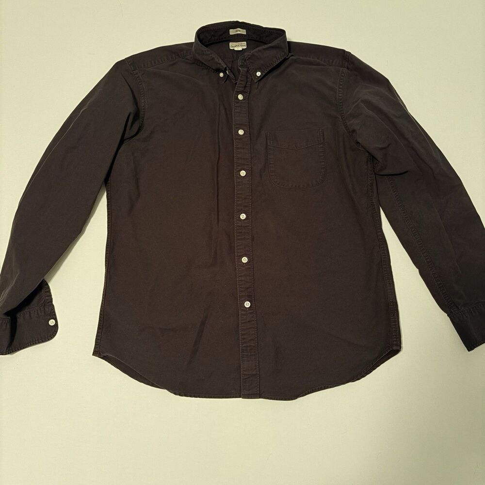 J. Crew Men’s Slim Fit American Pina Cotton Button Down Washed Black Top Large